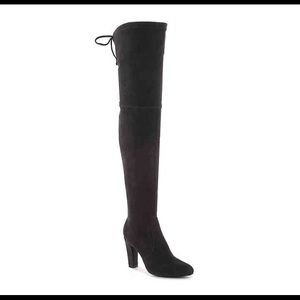 Over the Knee Black Block Heel Boots